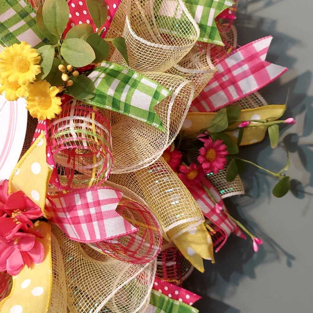 Handcrafted Welcome Spring Wreath - Picture 4 of 4